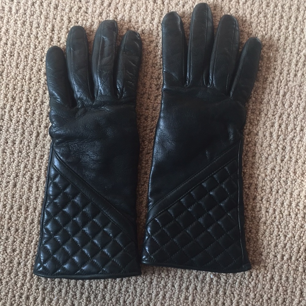 Brooks brothers green leather cashmere gloves 7.5